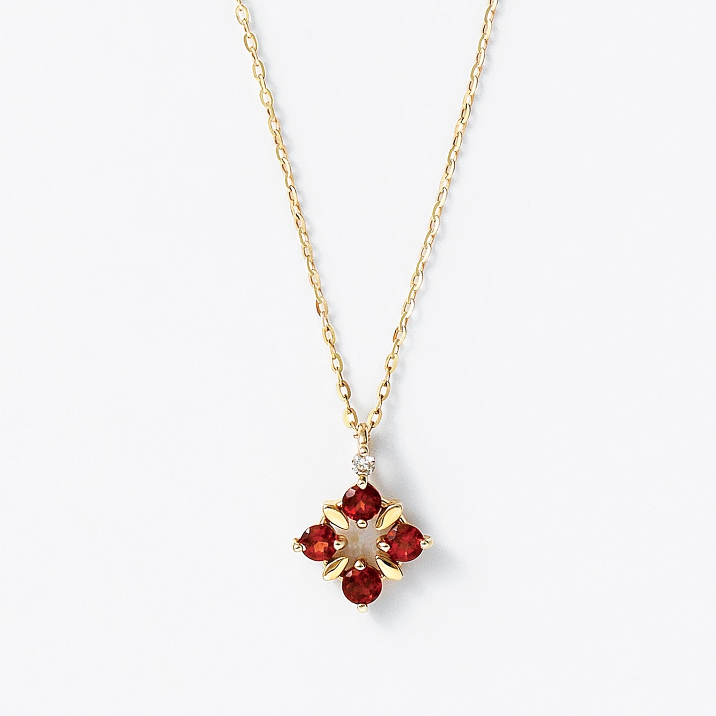 10K Illumination Garnet Necklace (Yellow Gold) - Product Image