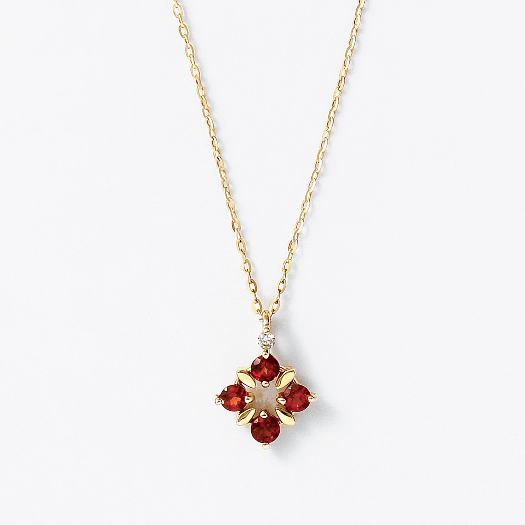 10K Illumination Garnet Necklace (Yellow Gold) - Product Image