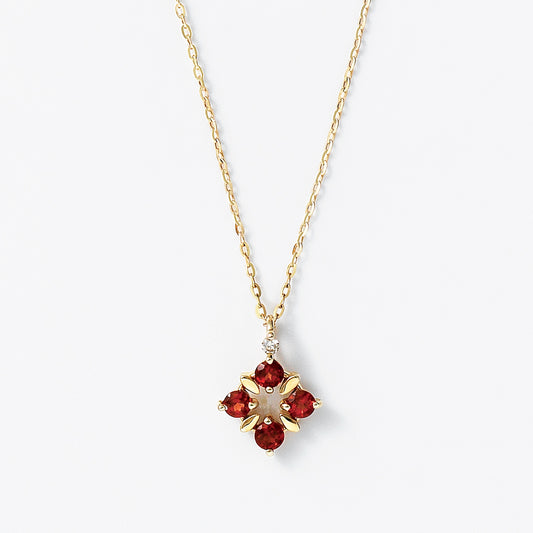 10K Illumination Garnet Necklace (Yellow Gold) - Product Image