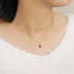 10K Illumination Garnet Necklace (Yellow Gold) - Model Image