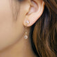 10K "Grain of Light" 2Way Clip-On Earrings (Yellow Gold) - Model Image