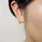 18K/10K "Winter Great Diamond" Citrine x Turquoise Earrings (Yellow Gold) - Model Image