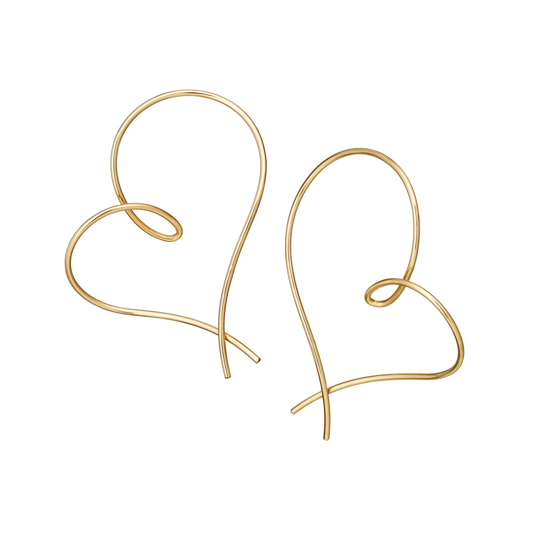 Gold Filled Twisted Heart Earrings - Product Image
