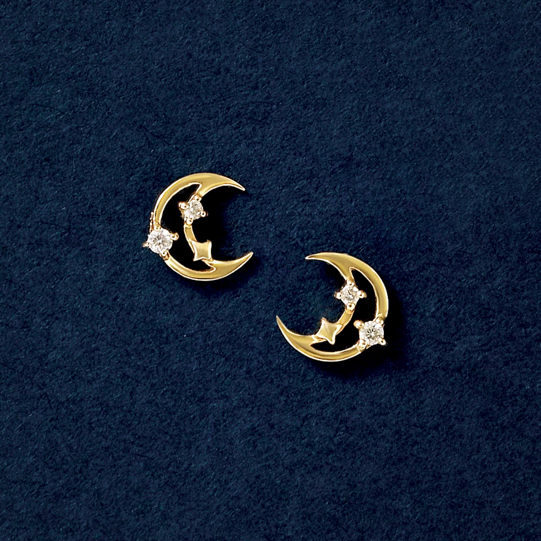 18K/10K Diamond Winter Triangle Earrings (Yellow Gold) - Product Image