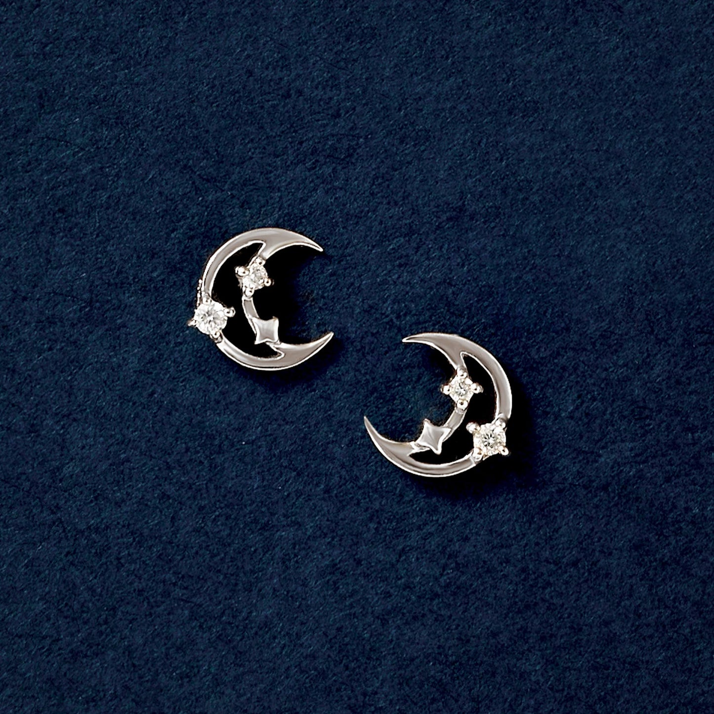 14K/10K Diamond Winter Triangle Earrings (White Gold) - Product Image