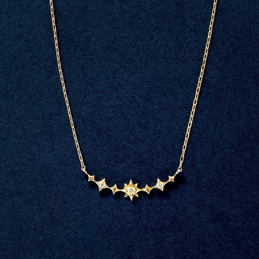 10K Diamond Winter Triangle Necklace (Yellow Gold) - Product Image