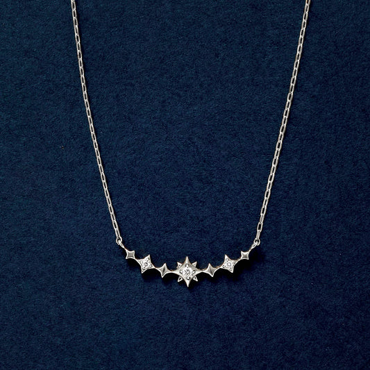 10K Diamond Winter Triangle Necklace (White Gold) - Product Image