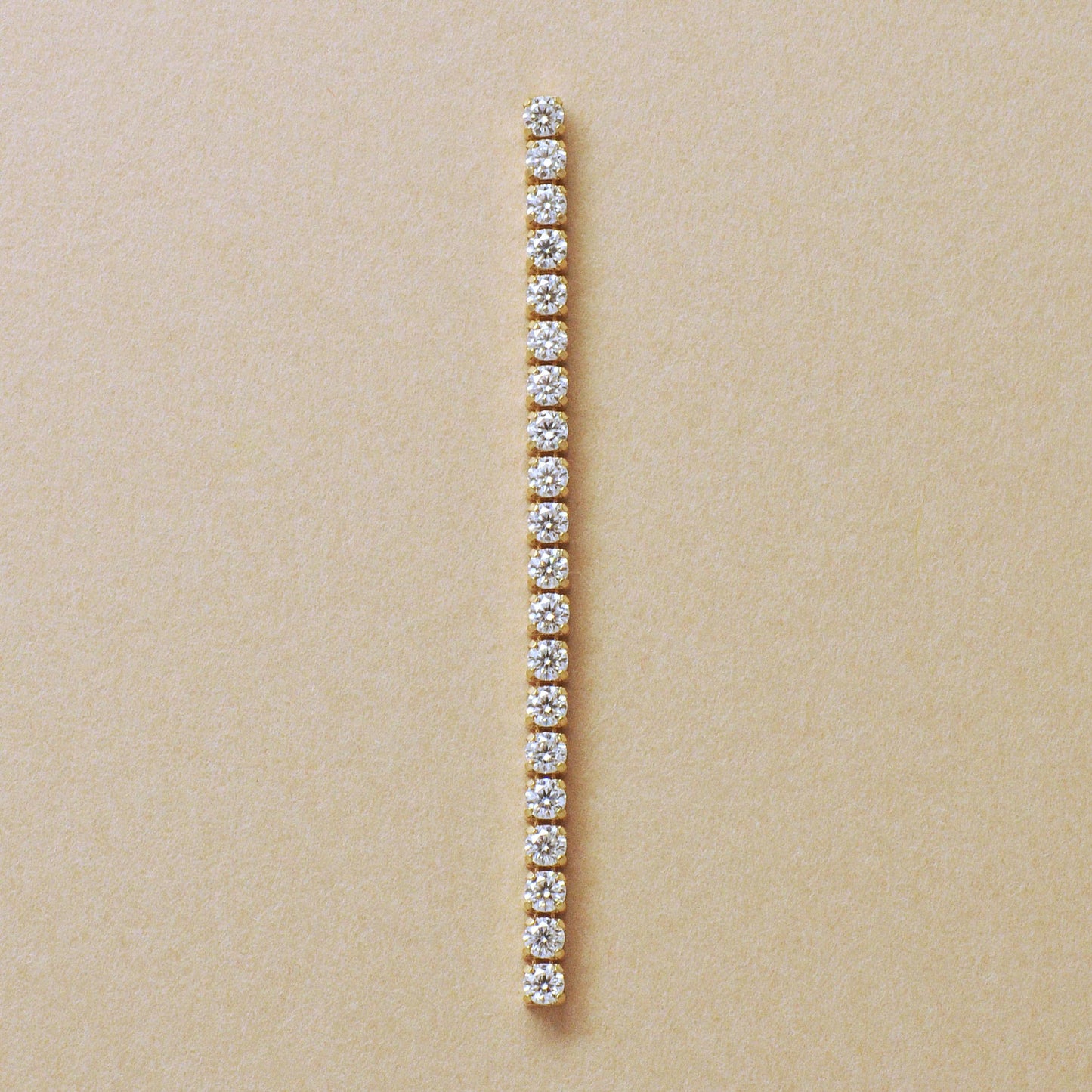[Solo Earring] 18K/10K Moissanite Long Tennis Chain Single Earring (Yellow Gold) - Product Image
