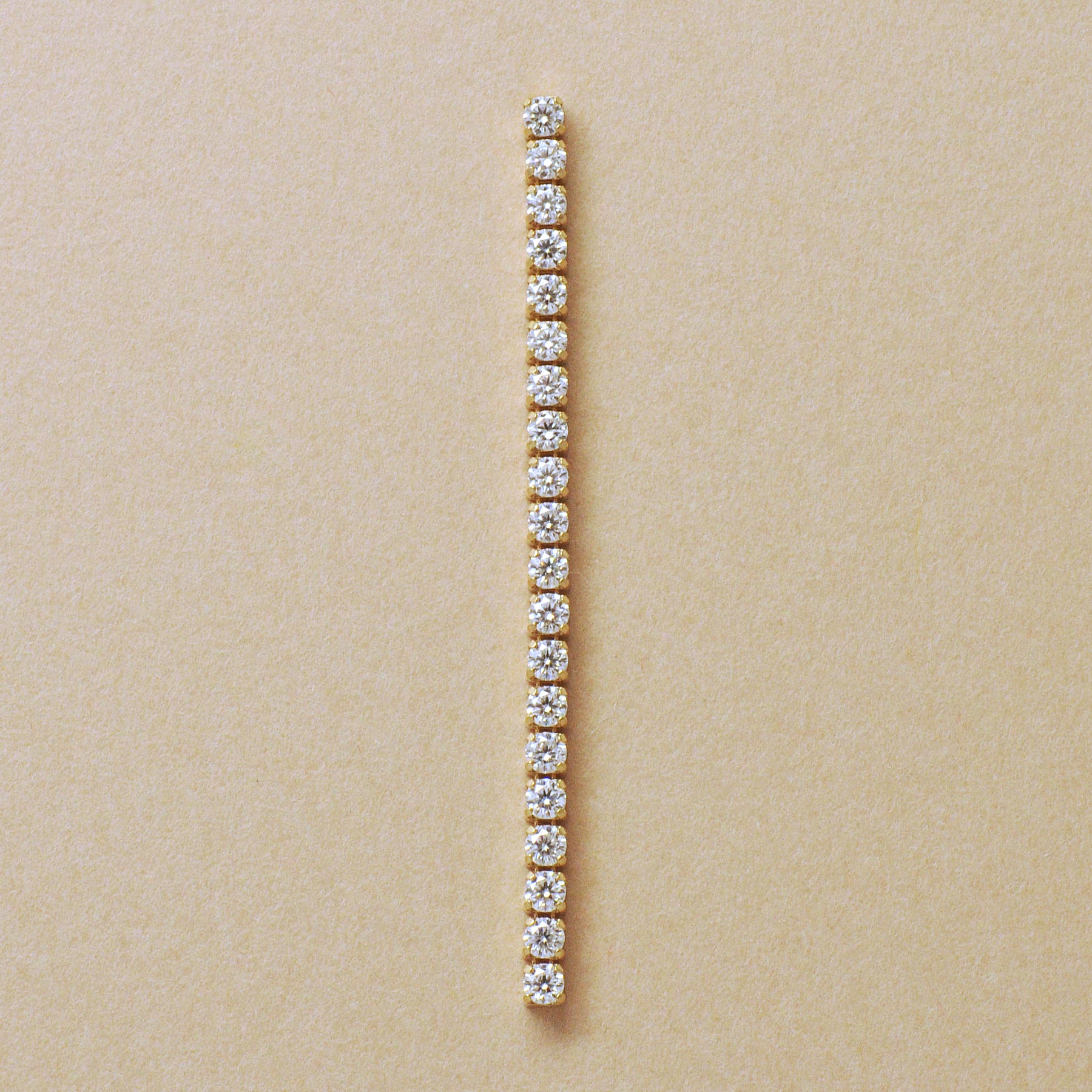 [Solo Earring] 18K/10K Moissanite Long Tennis Chain Single Earring (Yellow Gold) - Product Image