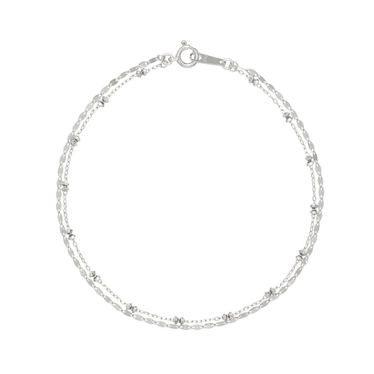 Double Bracelet (White Gold) - Product Image