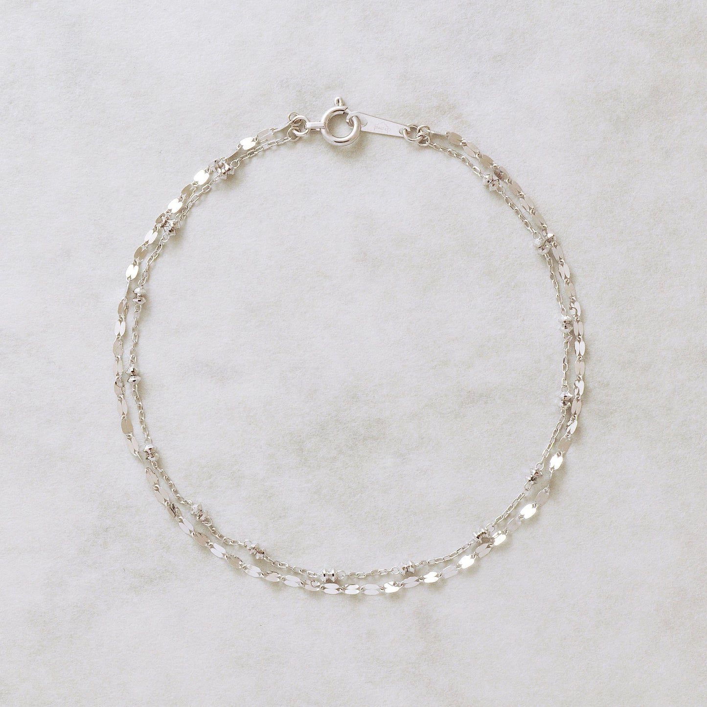 Double Bracelet (White Gold) - Product Image