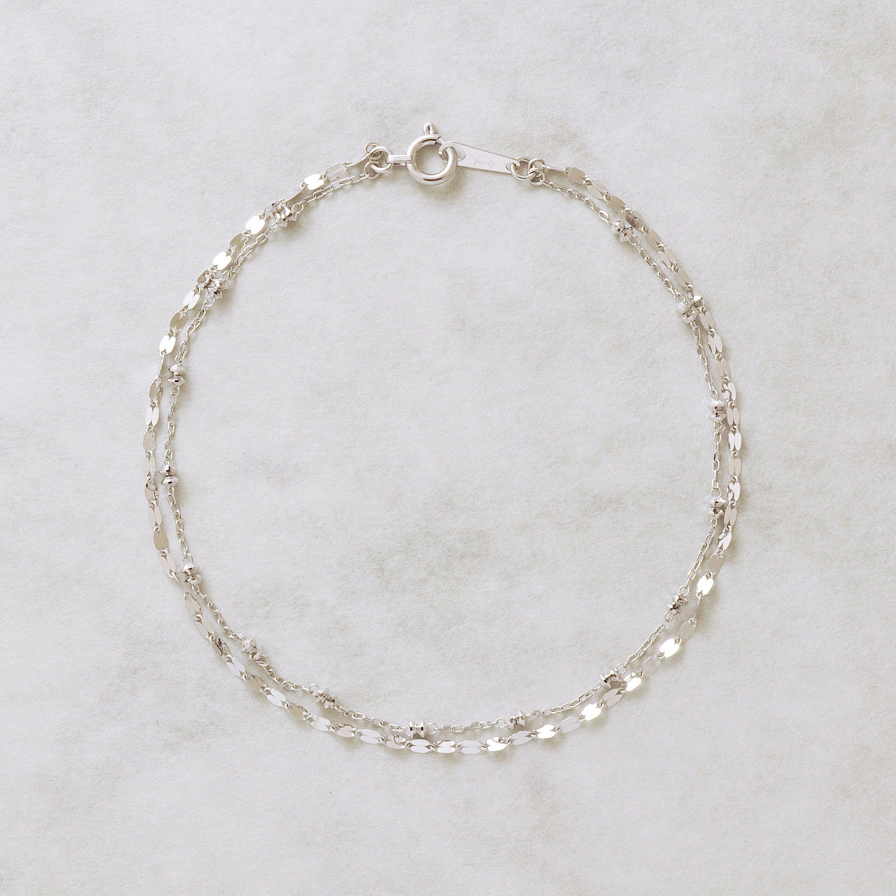 Double Bracelet (White Gold) - Product Image