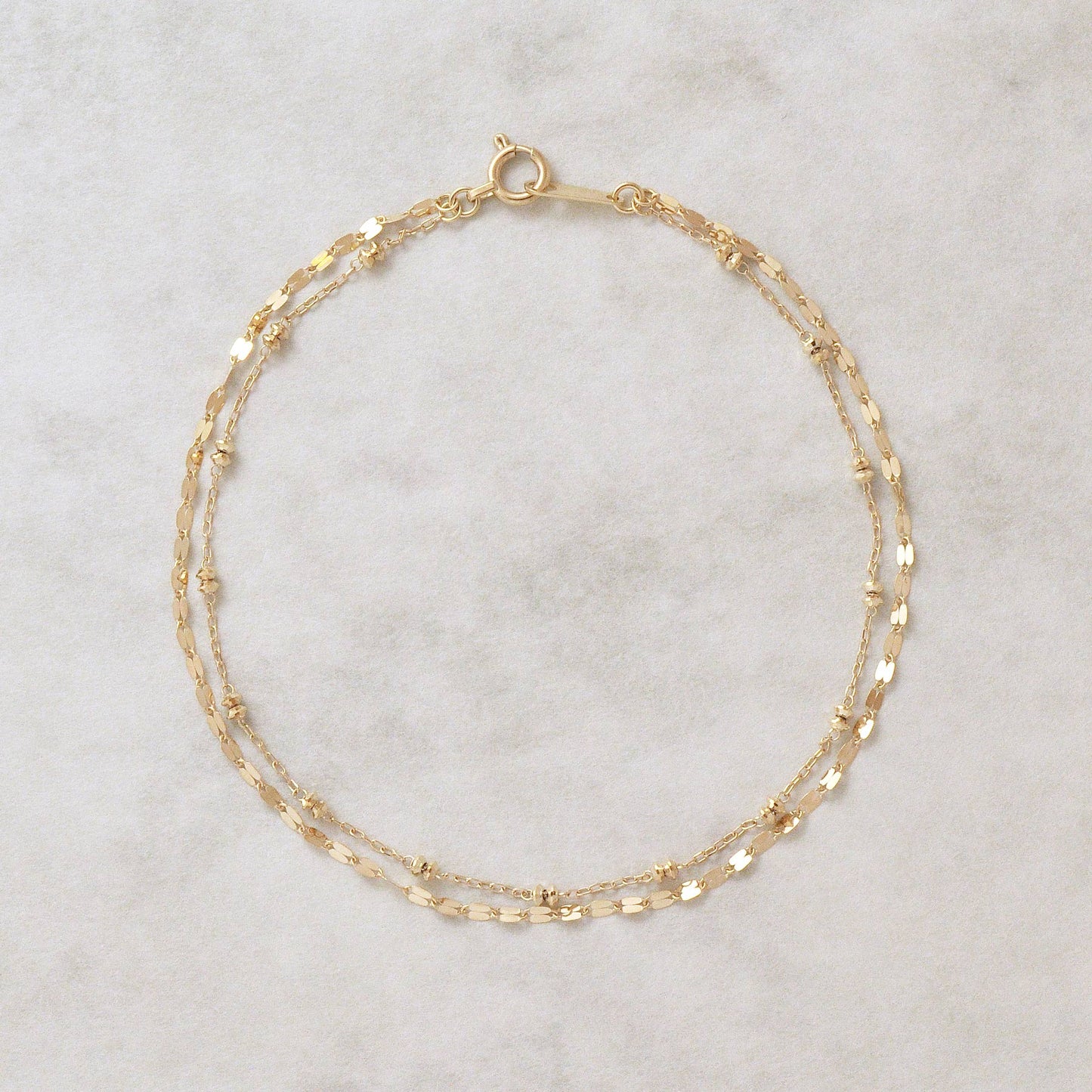 10K Yellow Gold Double Bracelet - Product Image