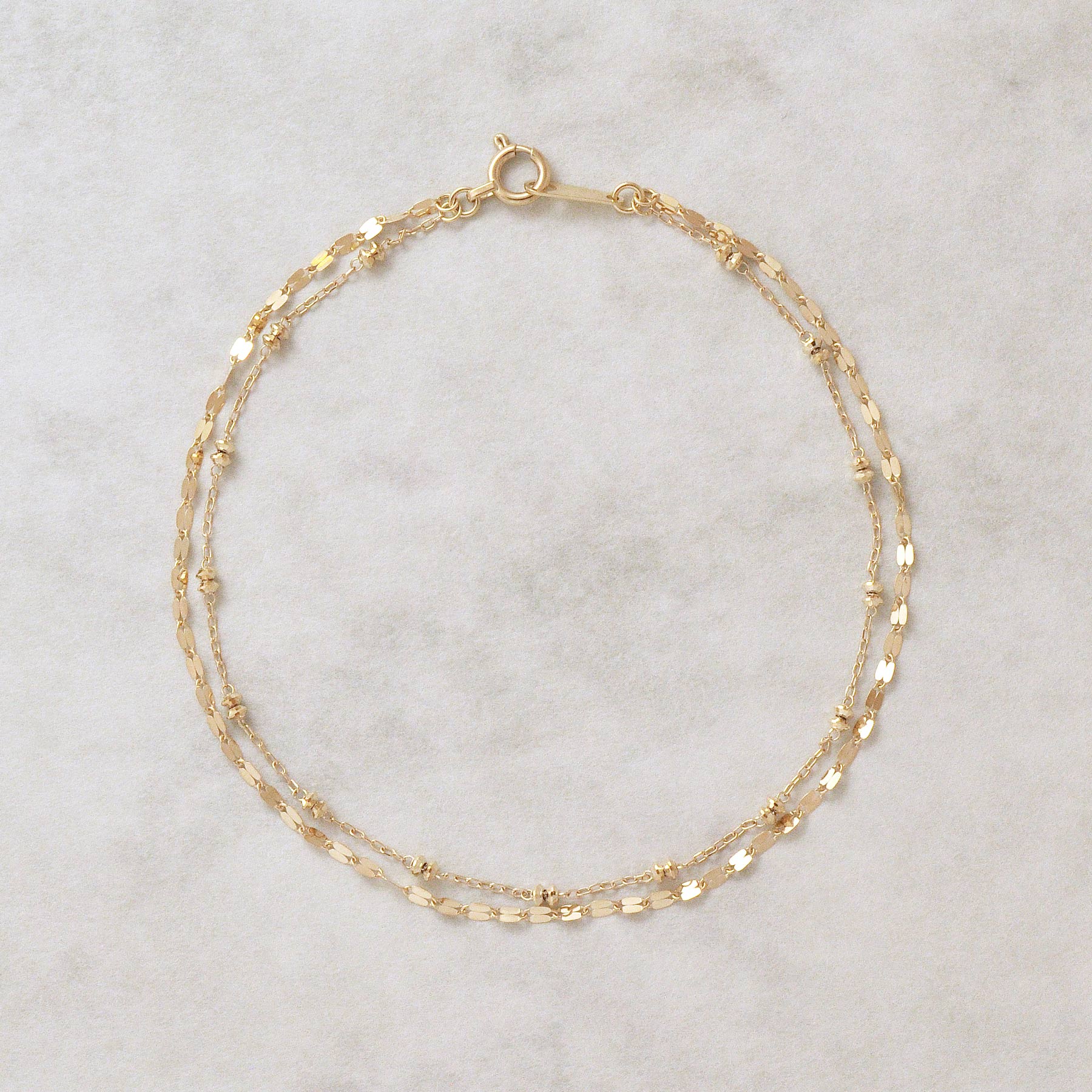 10K Yellow Gold Double Bracelet - Product Image