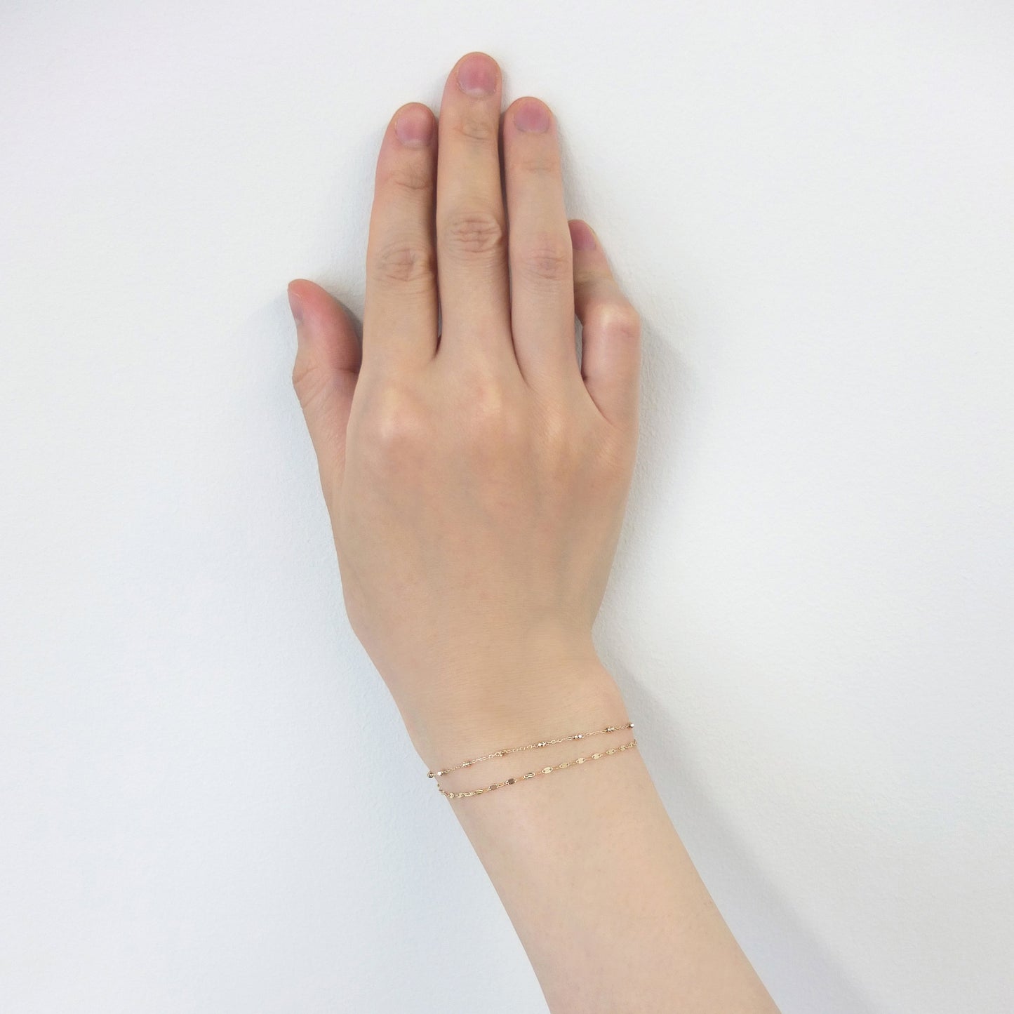 10K Yellow Gold Double Bracelet - Model Image