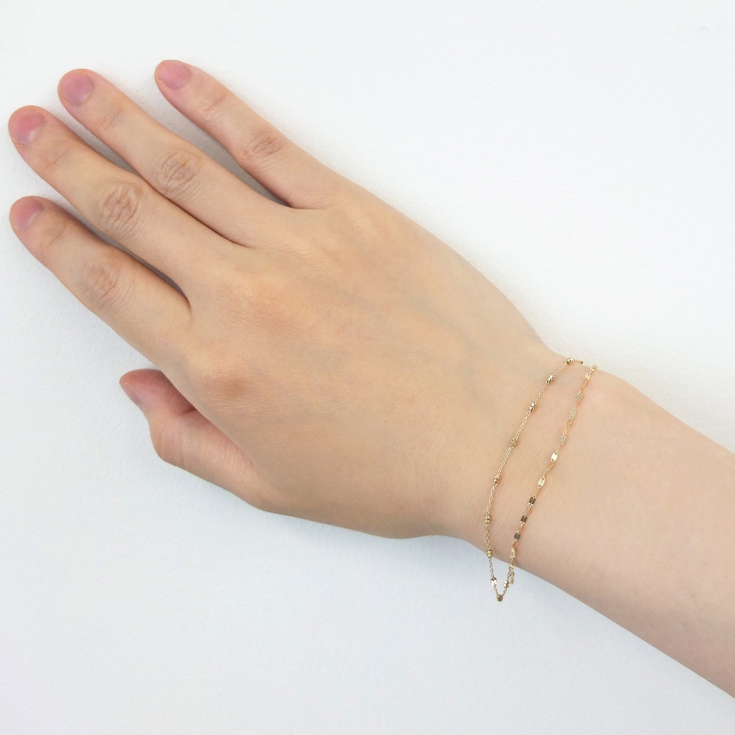 10K Yellow Gold Double Bracelet - Model Image