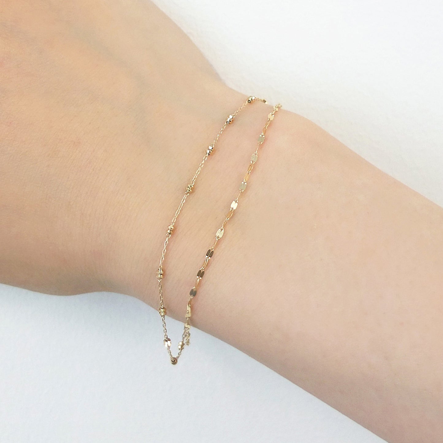 10K Yellow Gold Double Bracelet - Model Image