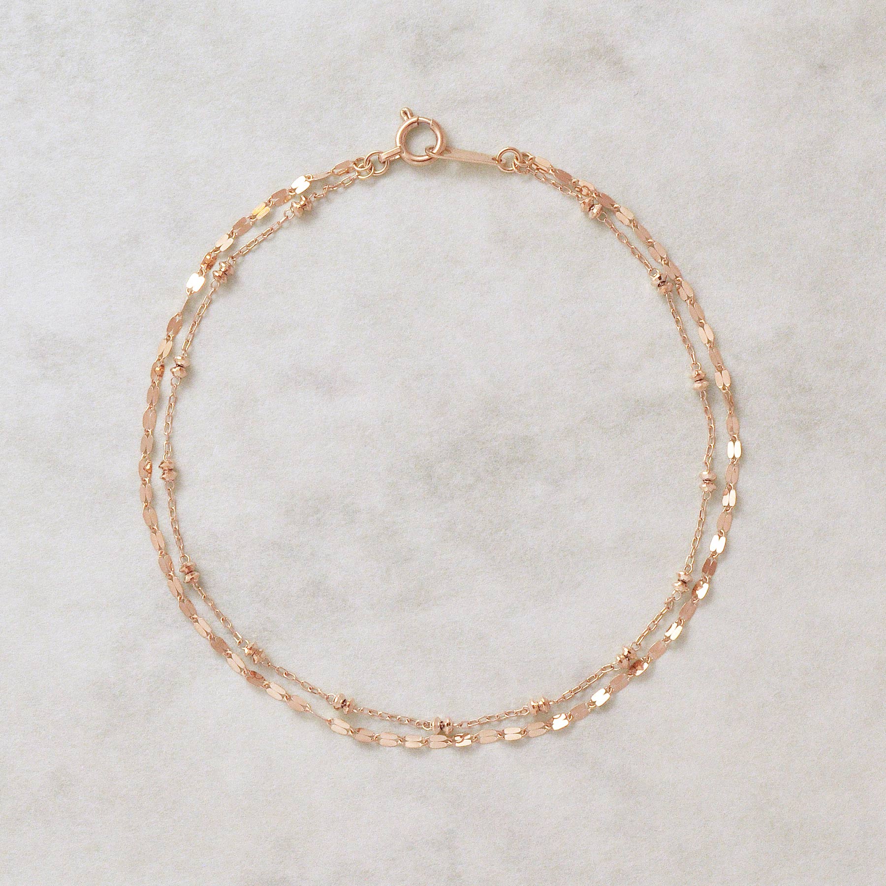 10K Rose Gold Double Bracelet - Product Image