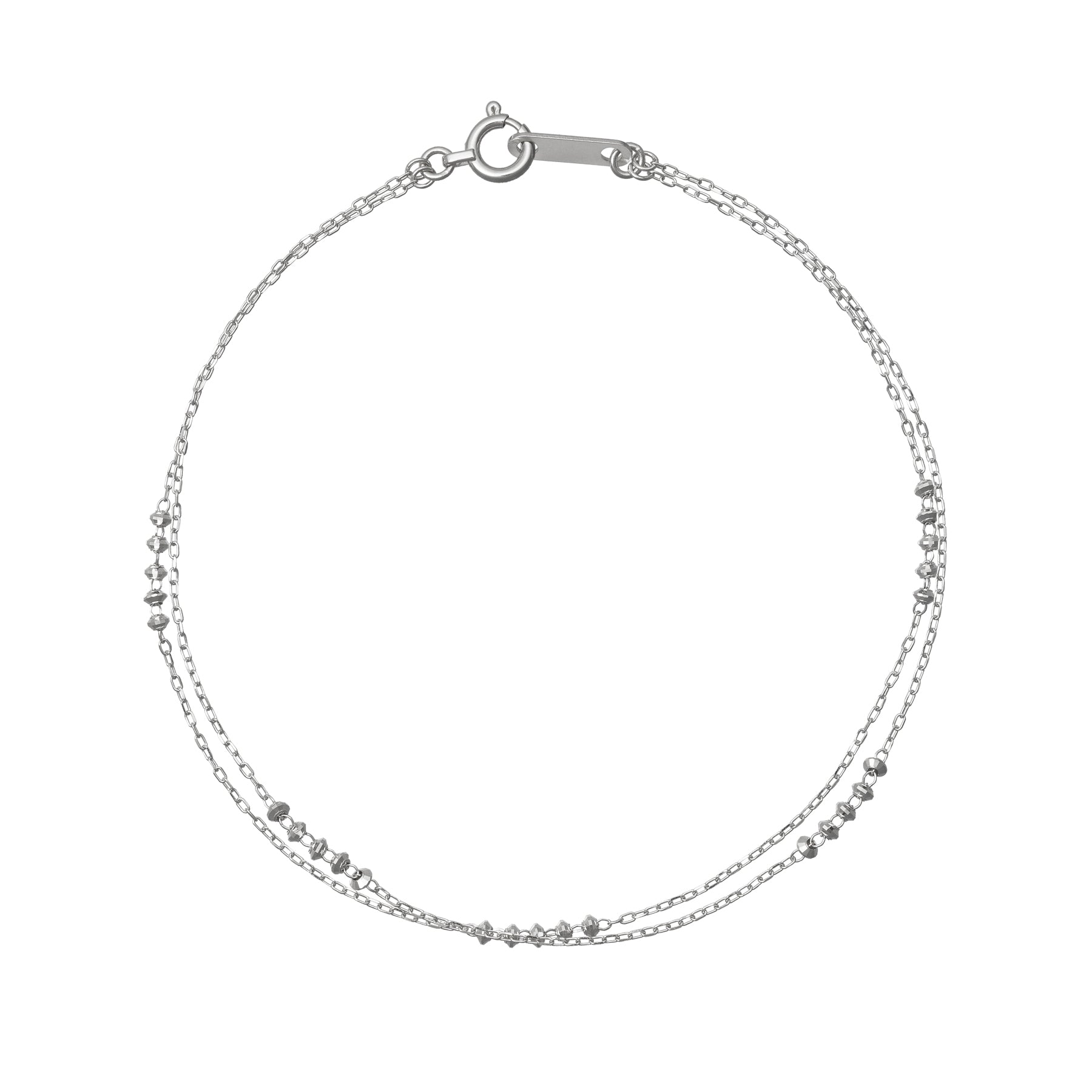 18K White Gold Double Bracelet - Product Image