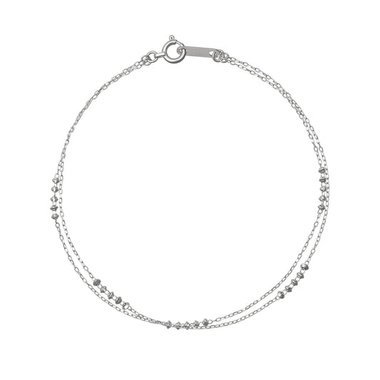 18K White Gold Double Bracelet - Product Image