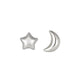 [Second Earrings] Platinum Moon & Star Earrings - Product Image