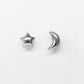 [Second Earrings] Platinum Moon & Star Earrings - Product Image