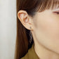 [Second Earrings] Platinum Moon & Star Earrings - Model Image