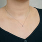 Platinum Diamond "Double Happiness" Necklace - 45th Anniversary Model - - Model Image