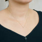 18K Diamond Bezel Design Solitaire Necklace (Yellow Gold) - Model Image