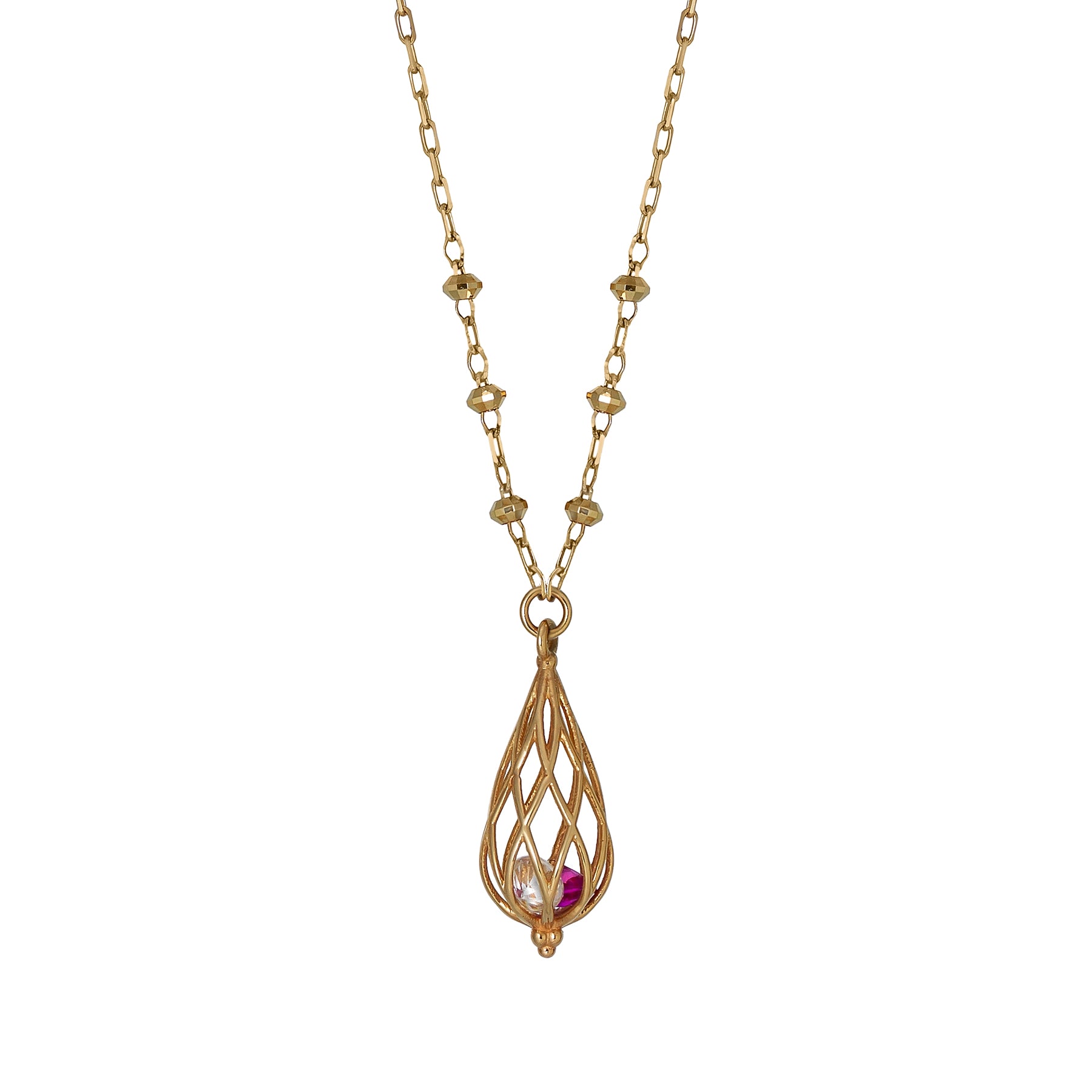 [Pannier] 10K Chandelier Necklace (Yellow Gold) - Product Image