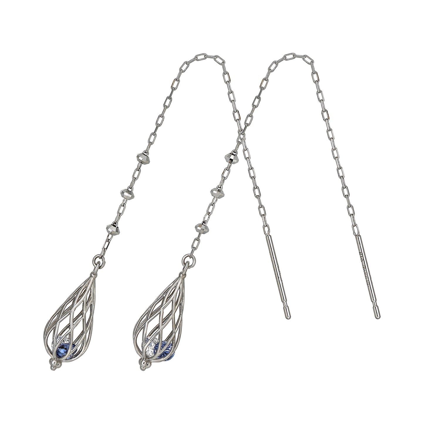 [Pannier] 14K/10K Chandelier Earrings (White Gold) - Product Image