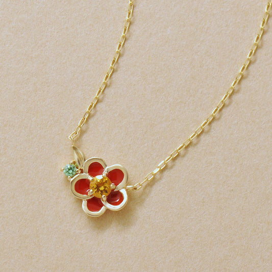 [Birth Flower Jewelry] November - Camellia Necklace (10K Yellow Gold) - Product Image