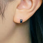 [Second Earrings] 18K Blue Goldstone Earrings (Yellow Gold) - Model Image