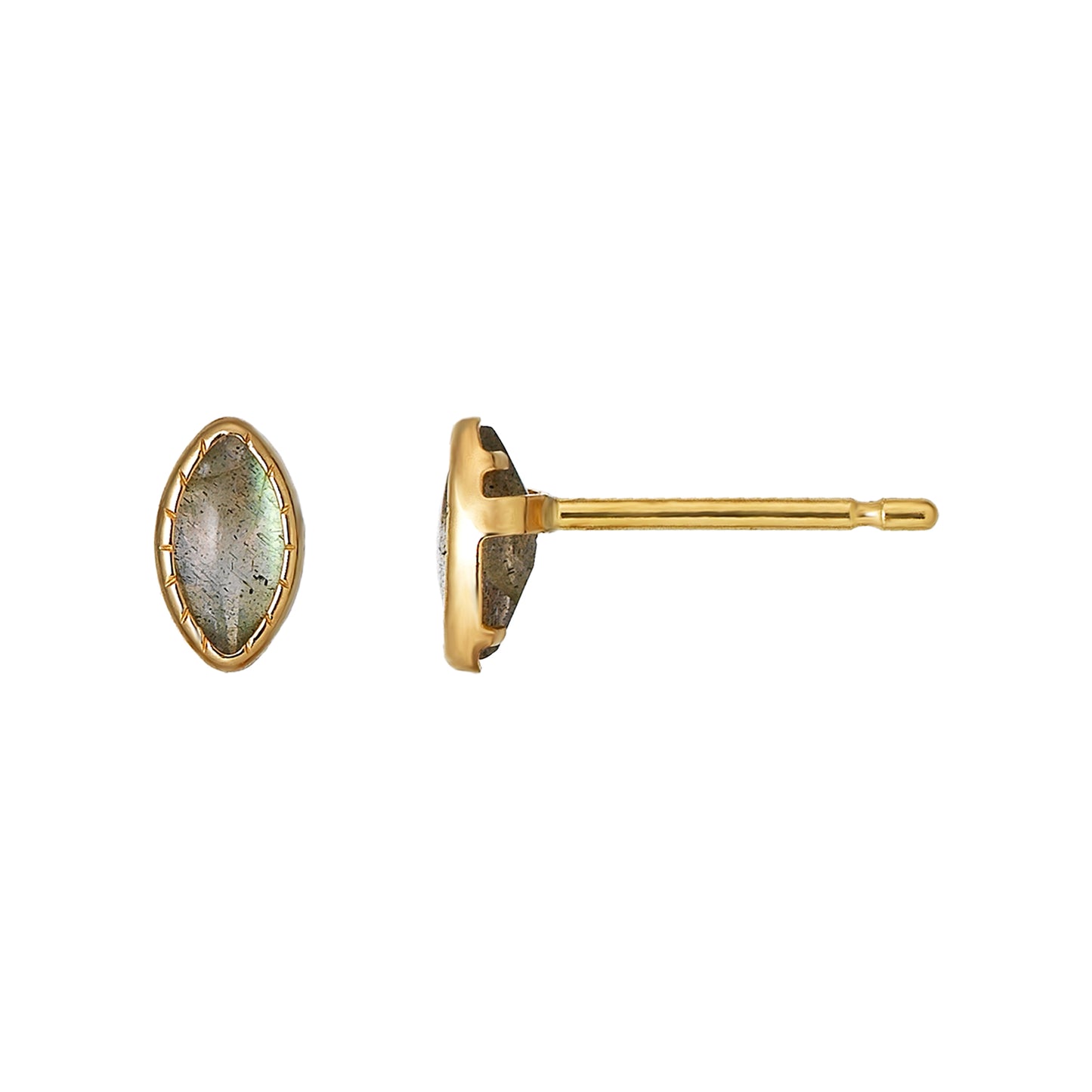 [Second Earrings] 18K Labradorite Earrings (Yellow Gold) - Product Image