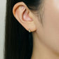 [Second Earrings] 18K Labradorite Earrings (Yellow Gold) - Model Image