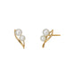 18K/10K Yellow Gold Freshwater Pearl Twisted Earrings - Product Image