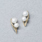 18K/10K Yellow Gold Freshwater Pearl Twisted Earrings - Product Image