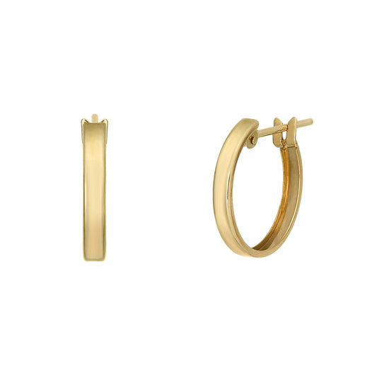 18K/10K Yellow Gold Basic Hoop Earrings - Product Image