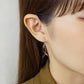 [Second Earrings] 18K Yellow Gold White Sapphire Drop Earrings - Model Image