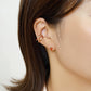 925 Sterling Silver Pink Tourmaline Cherry Blossoms Ear Cuff - Model Image