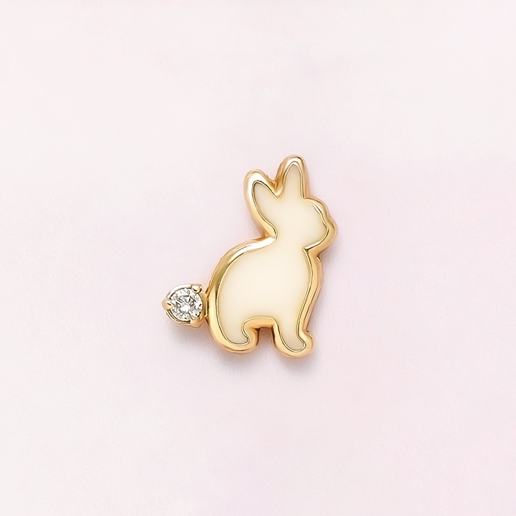 [Solo Earring] 18K/10K Rabbit Single Earring (Yellow Gold) - Product Image