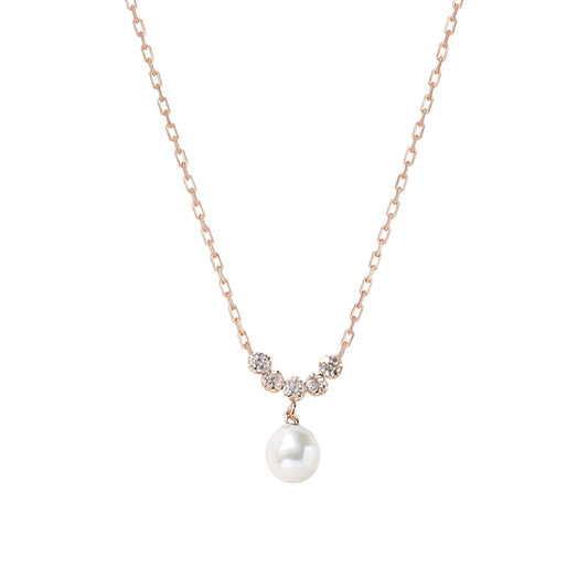 Swinging Pearl Necklace (Rose Gold) - Product Image