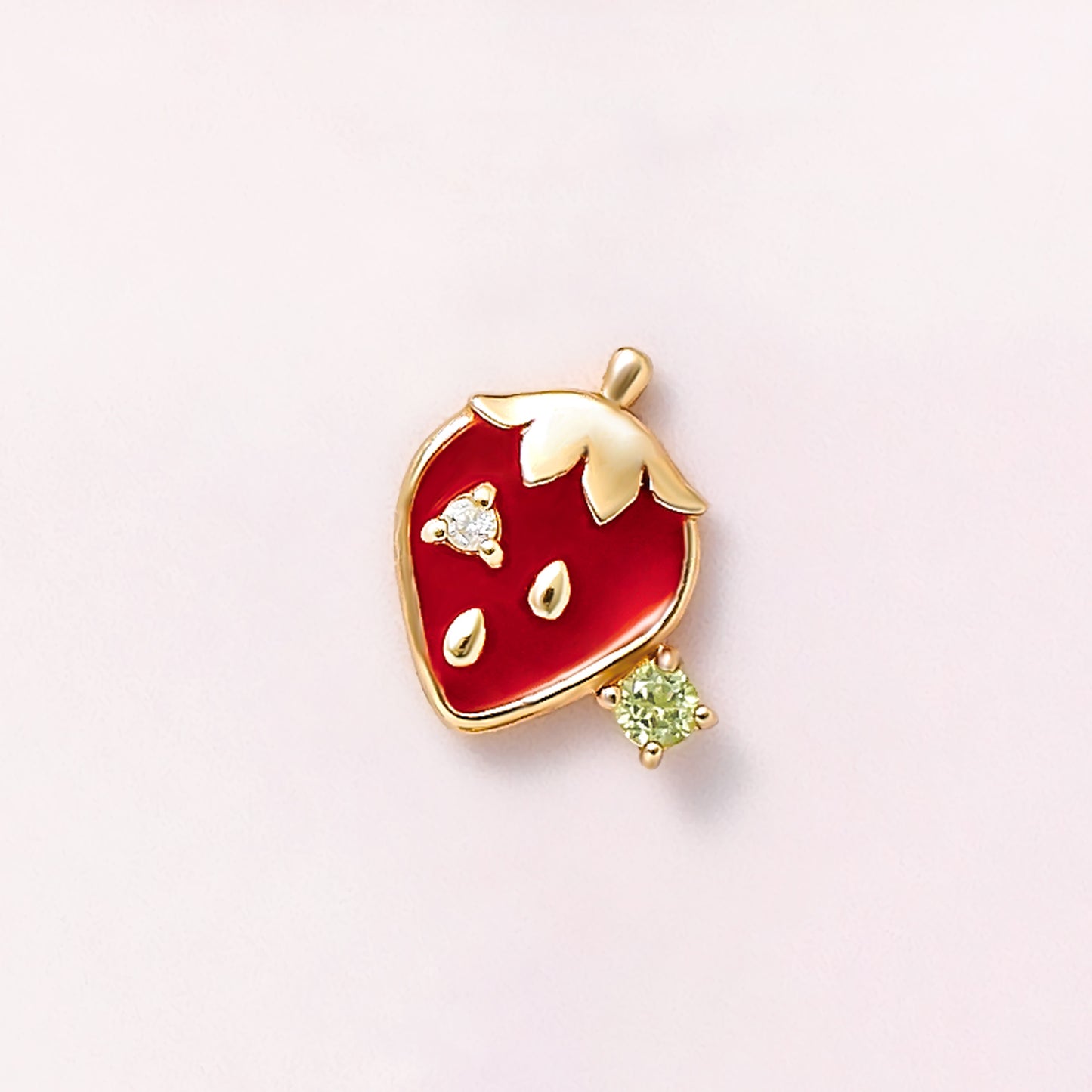 [Solo Earring] 18K/10K Strawberry Single Earring (Yellow Gold) - Product Image