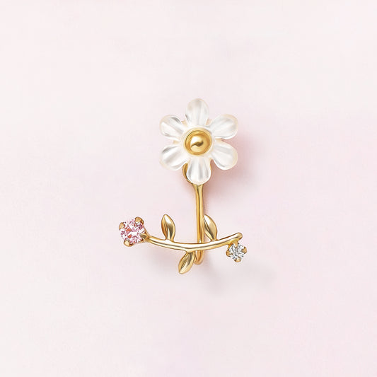[Solo Earring] 18K/10K Clematis Single Earring (Yellow Gold) - Product Image