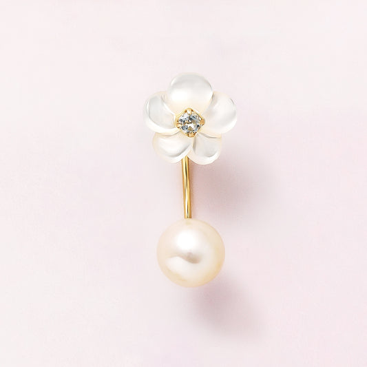 [Solo Earring] 18K/10K Petunia Single Earring (Yellow Gold) - Product Image