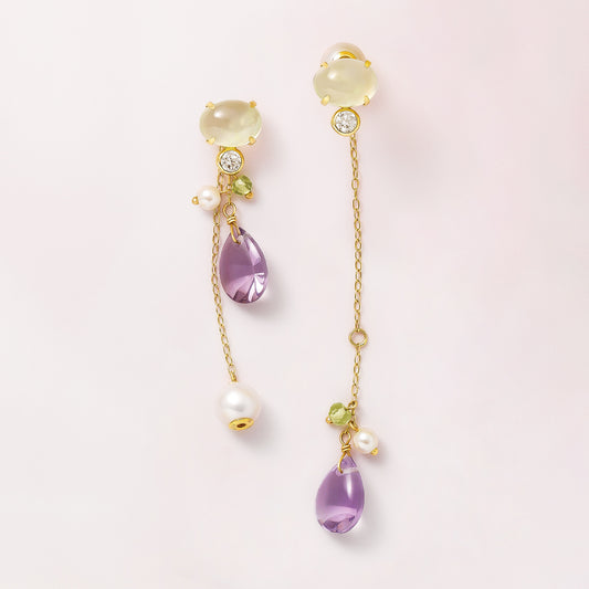 18K/10K 3WAY Earrings with Pearl Friction Backs (Yellow Gold) - Product Image
