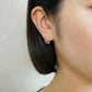 18K/10K Amethyst x Pink Shell Earrings (Yellow Gold) - Model Image