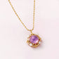 10K Amethyst x Pink Shell Necklace (Yellow Gold) - Product Image