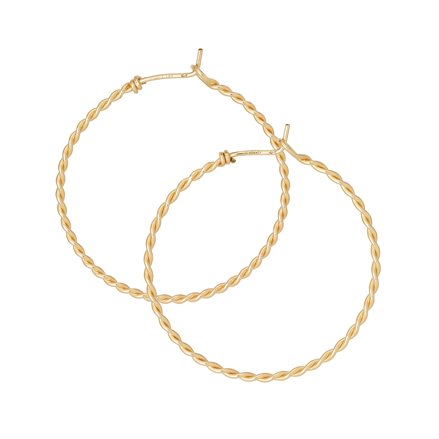 Gold Filled Twisted Hoop Earrings - Product Image