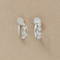 [Airy Clip-On Earrings] 4-Stone Glittering Circle Earrings (10K White Gold) - Product Image